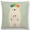 Housse de coussin animaux stylisés zèbre design et autre mammifère 4