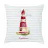 Housse de coussin marin phare mouettes montgolfières et voile 11