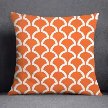 Housse de coussin Scandinave tons corail avec des motifs géométriques Housse de coussin Scandinave tons corail avec des motifs géométriques 4