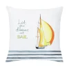 Housse de coussin marin phare mouettes montgolfières et voile 14