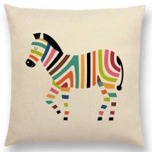 Housse de coussin animaux stylisés zèbre design et autre mammifère Housse de coussin animaux stylisés zèbre design et autre mammifère 6