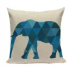 Housse de coussin scandinave motifs animaux géométriques élégants bleus. 12