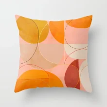 Housse de coussin moderne géométrique motif coloré plante et forme abstraite 5