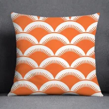 Housse de coussin Scandinave tons corail avec des motifs géométriques Housse de coussin Scandinave tons corail avec des motifs géométriques 8
