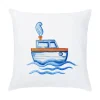 Housse de coussin marin phare mouettes montgolfières et voile 8