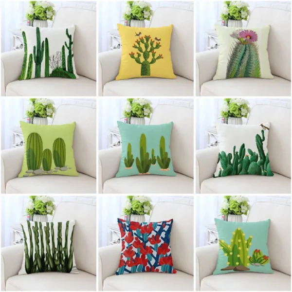 Housse de coussin nature collection bateau cactus Housse de coussin nature collection bateau cactus 1
