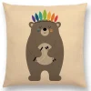 Housse de coussin animaux stylisés zèbre design et autre mammifère 2