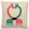 Housse de coussin animaux stylisés zèbre design et autre mammifère 25