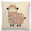 Housse de coussin animaux stylisés zèbre design et autre mammifère 23