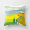 Housse de coussin modernes graphique paysage et cœur coloré 6