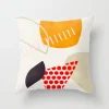 Housse de coussin moderne géométrique motif coloré plante et forme abstraite 4