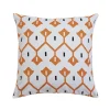 Housse de coussin jardin et terrasse imperméable mosaïque bleu et orange 17