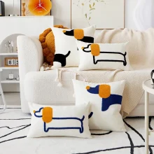 Housse de coussin broderie motif chien My Dogs Housse de coussin broderie motif chien My Dogs 2