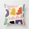 Housse de coussin moderne géométrique motif coloré plante et forme abstraite 10