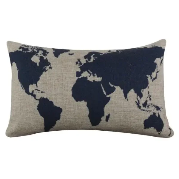 Housse de coussin carte du monde 1