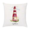 Housse de coussin marin phare mouettes montgolfières et voile 12