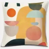 Housse de coussin moderne arc en ciel et végétaux sur forme abstraite 5