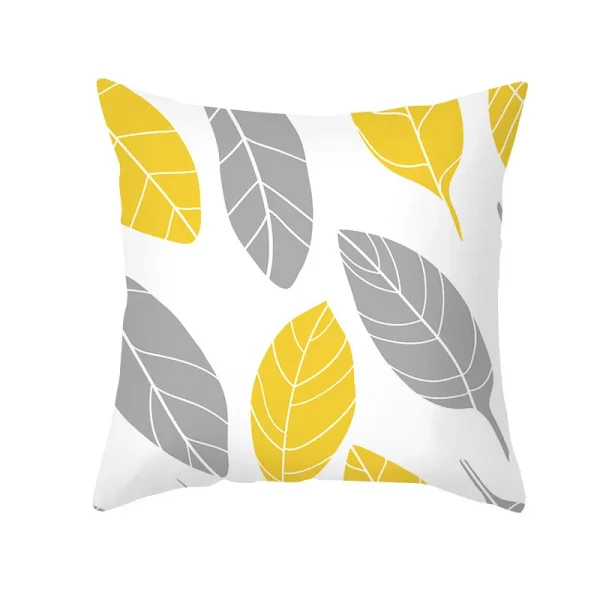 Housse de coussin scandinave nordique géométrie jaune et blanche Housse de coussin scandinave nordique géométrie jaune et blanche 2
