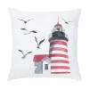 Housse de coussin marin phare mouettes montgolfières et voile 4