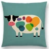 Housse de coussin animaux stylisés zèbre design et autre mammifère 3