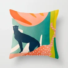 Housse de coussin modernes graphique paysage et cœur coloré Housse de coussin modernes graphique paysage et cœur coloré 2