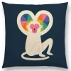 Housse de coussin animaux stylisés zèbre design et autre mammifère 18