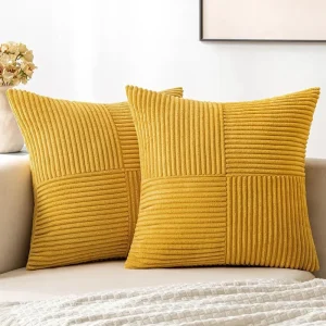 Housses de coussin en velours côtelé x 2 Housses de coussin en velours côtelé x 2 1