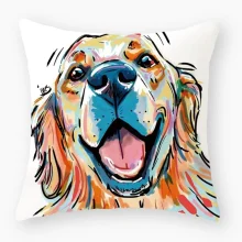 Housse de coussin animaux dessin de chien Housse de coussin animaux dessin de chien