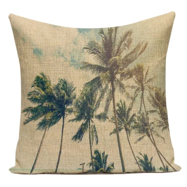 Housse de coussin retro tropicale plage de surf et cocotier Housse de coussin retro tropicale plage de surf et cocotier 2