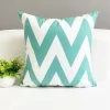 Housse de coussin nordique scandinave cerf turquoise et ligne géométrique 13