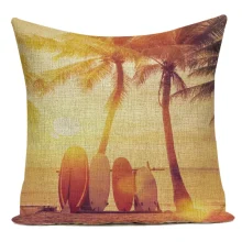 Housse de coussin retro tropicale plage de surf et cocotier Housse de coussin retro tropicale plage de surf et cocotier 3