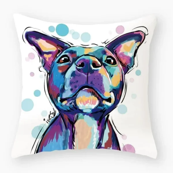 Housse de coussin animaux dessin de chien 2