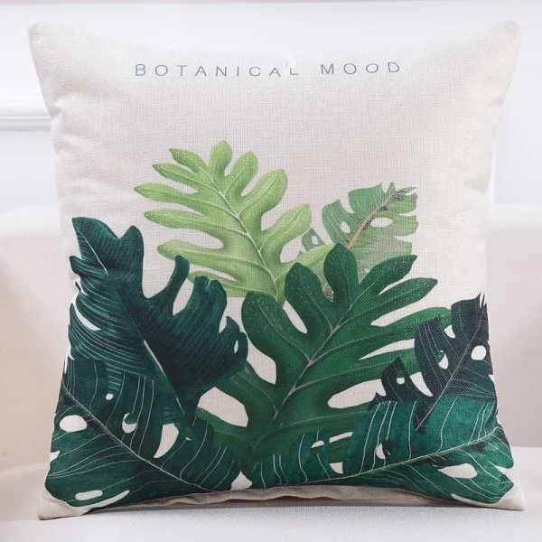 Housse de coussin nature tropicale bleu Housse de coussin nature tropicale bleu