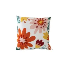 Housse de coussin broderie tulipes tournesol et fleurs des champs 5