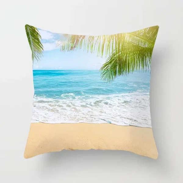 Housse de coussin nature ananas et plage de sable fin Housse de coussin plage 5