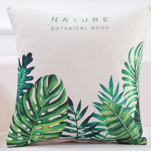 Housse de coussin nature tropicale bleu Housse de coussin nature tropicale bleu