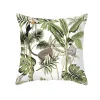 Housse de coussin nature animaux de la savane palmiers et feuillage exotique 3