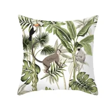 Housse de coussin nature animaux de la savane palmiers et feuillage exotique Housse de coussin nature animaux de la savane palmiers et feuillage exotique 3