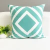 Housse de coussin nordique scandinave cerf turquoise et ligne géométrique 15