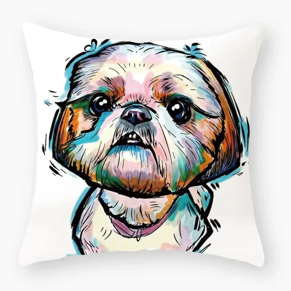 Housse de coussin animaux dessin de chien Housse de coussin animaux dessin de chien