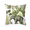 Housse de coussin nature animaux de la savane palmiers et feuillage exotique 5