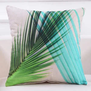 Housse de coussin nature tropicale bleu Housse de coussin nature tropicale bleu