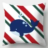 Housse de coussin marin ancre marine baleine et gouvernail 8