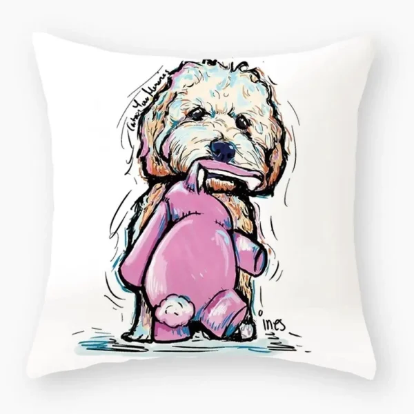 Housse de coussin animaux dessin de chien Housse de coussin animaux dessin de chien