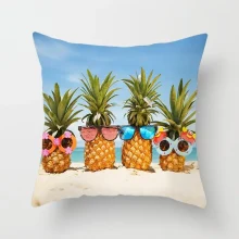 Housse de coussin nature ananas et plage de sable fin Housse de coussin plage 2