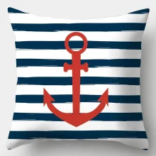 Housse de coussin marin ancre marine baleine et gouvernail Housse de coussin marin ancre marine baleine et gouvernail 6