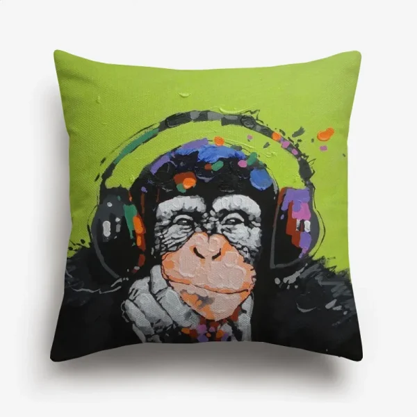 Housse de coussin moderne pop art gorille graphique 5