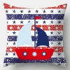 Housse de coussin marin ancre marine baleine et gouvernail 10