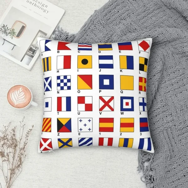 Housse de coussin mosaïque et alphabet des drapeaux du monde Housse de coussin mosaïque et alphabet des drapeaux du monde 3