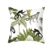 Housse de coussin nature animaux de la savane palmiers et feuillage exotique 10